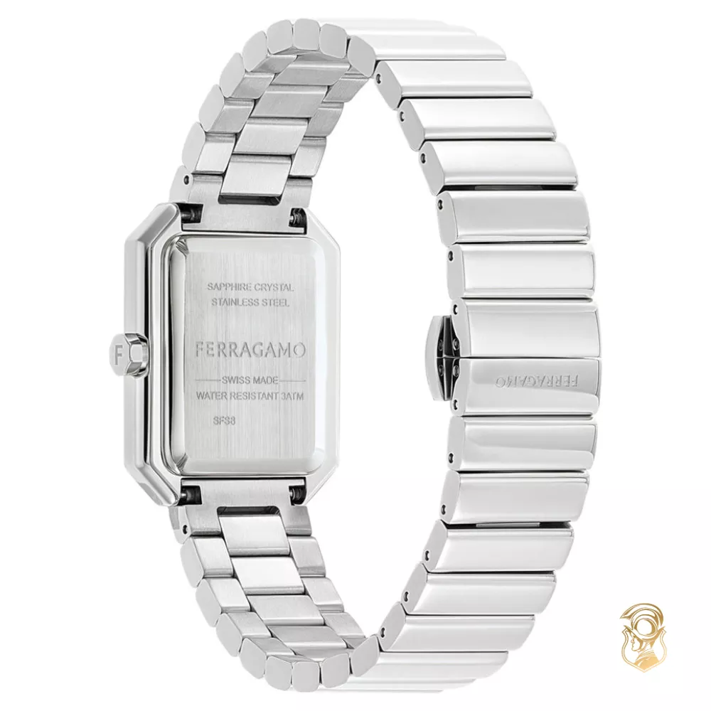 Salvatore Ferragamo Vega Silver-Tone Watch 26.5x33.5mm