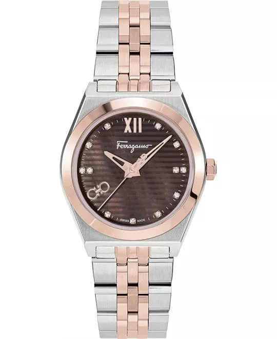 Salvatore Ferragamo Vega Two - Tone Diamond Watch 28mm