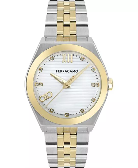 Salvatore Ferragamo Vega Two-Tone Diamond Watch 40mm