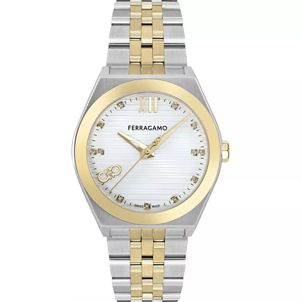 Salvatore Ferragamo Vega Two-Tone Diamond Watch 40mm