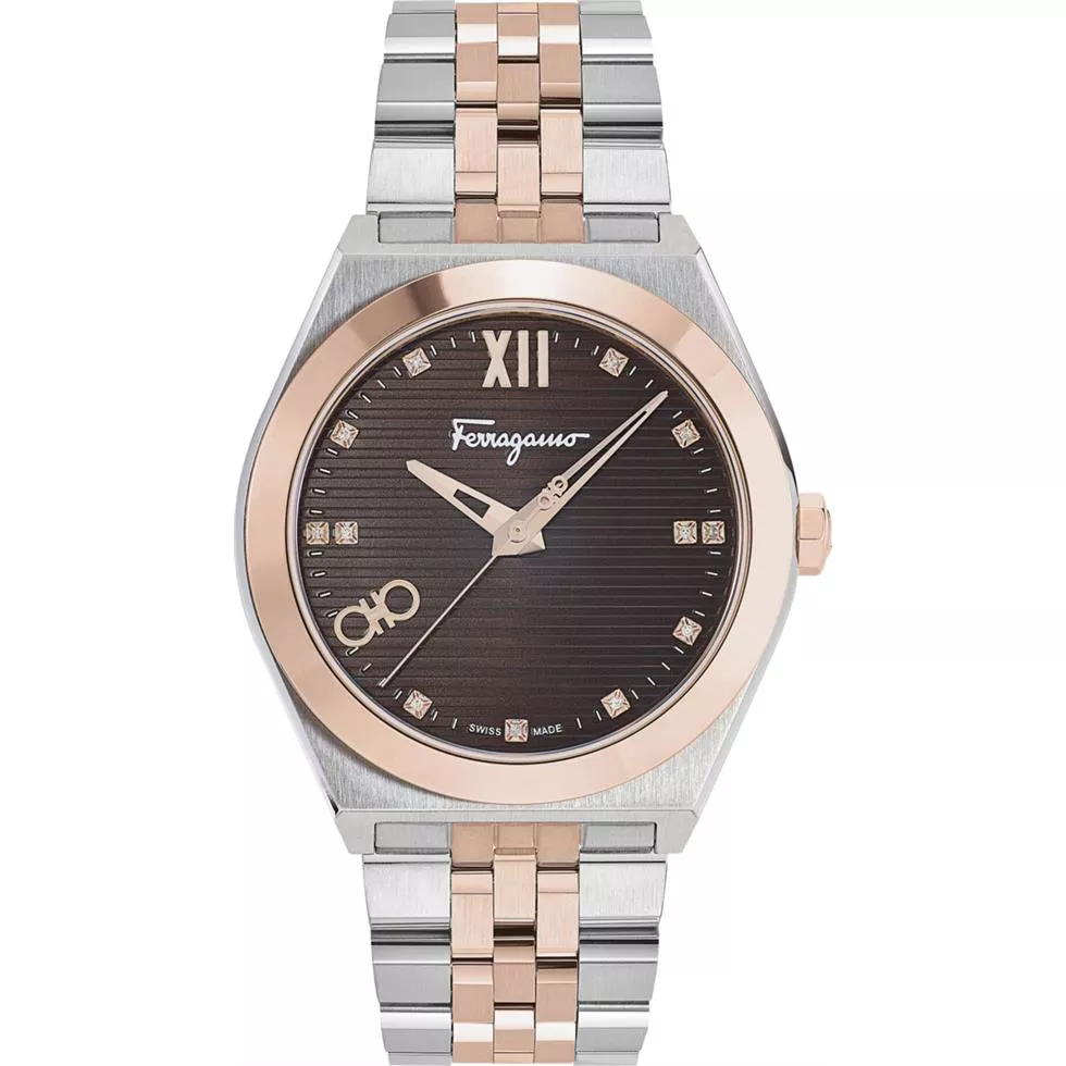 Salvatore Ferragamo Vega Two-Tone Diamond Watch 40mm