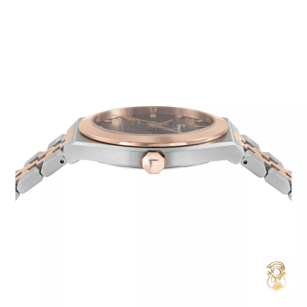 Salvatore Ferragamo Vega Two-Tone Diamond Watch 40mm