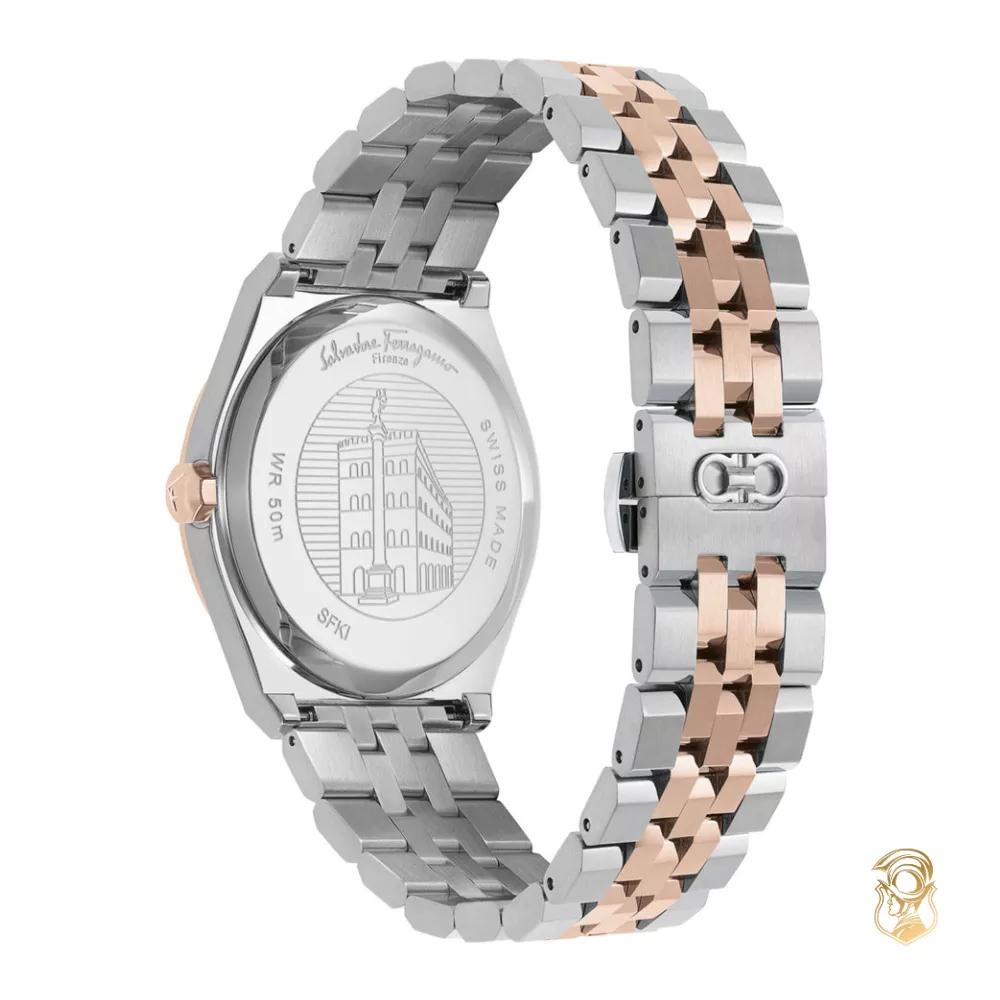 Salvatore Ferragamo Vega Two-Tone Diamond Watch 40mm