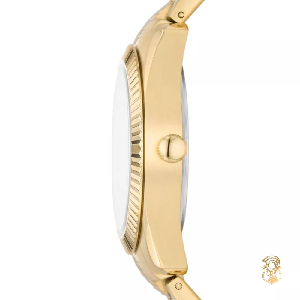 Scarlette Three-Hand Day-Date Gold-Tone Watch 32MM