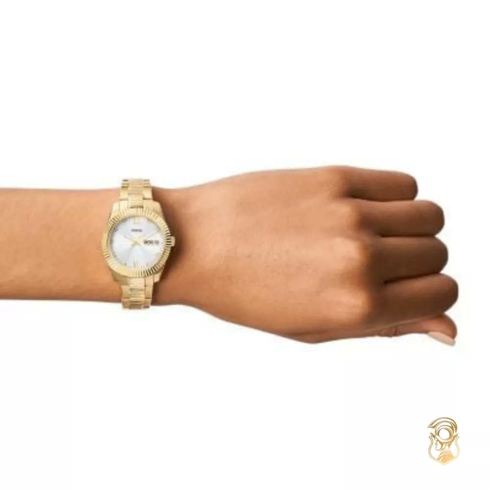 Scarlette Three-Hand Day-Date Gold-Tone Watch 32MM