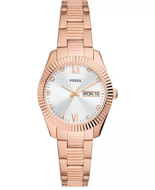 Scarlette Three-Hand Day-Date Rose Gold-Tone Watch 32MM