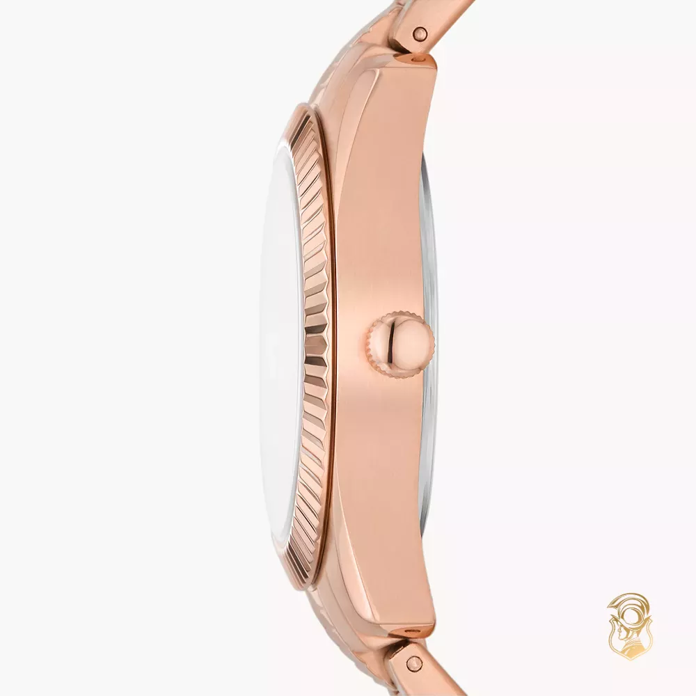 Scarlette Three-Hand Day-Date Rose Gold-Tone Watch 32MM