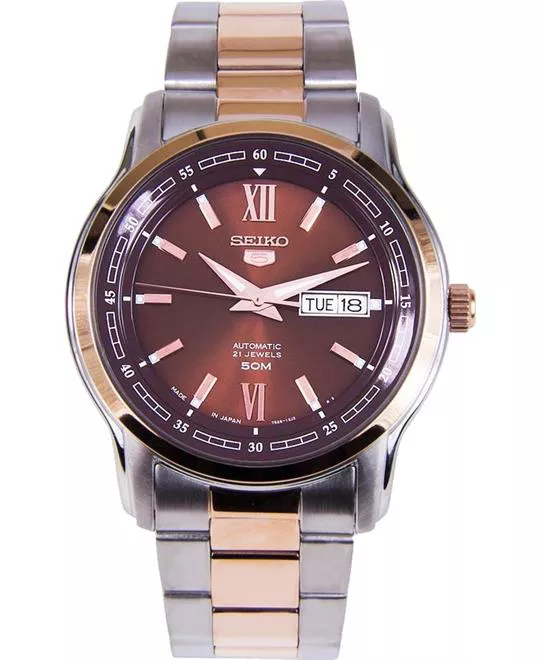 Seiko 5 Automatic Brown Dial Watch 42mm