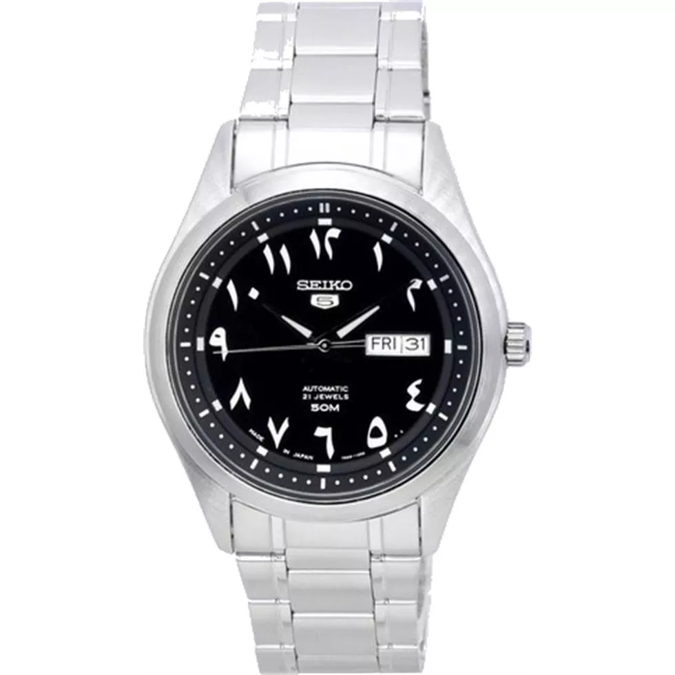 Seiko 5 Black Automatic Men Watch 42mm