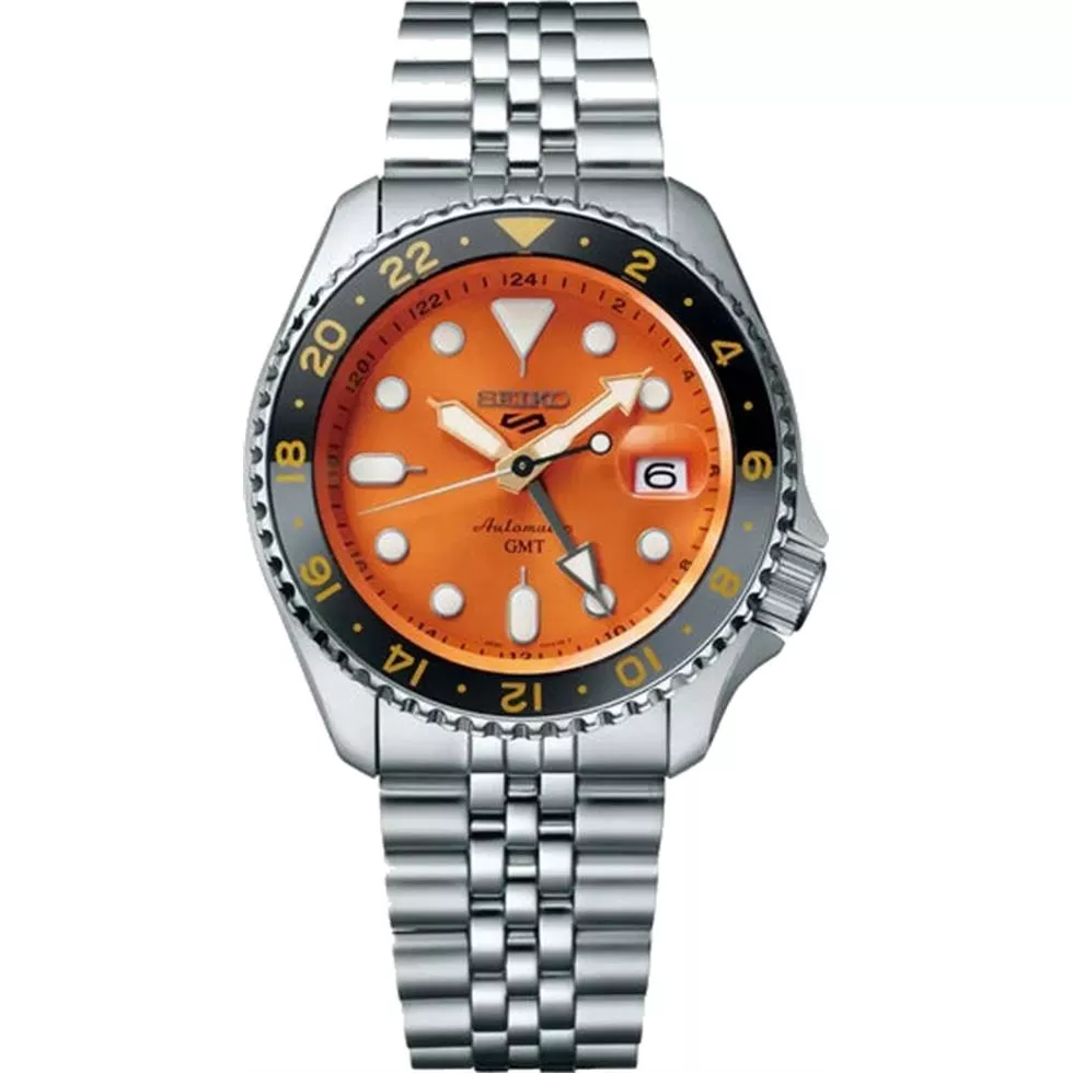 Seiko 5 Sports SKX Sports Orange GMT Watch 42.5mm