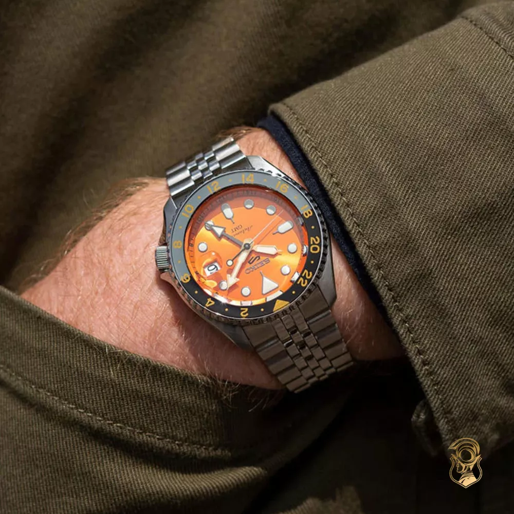 Seiko 5 Sports SKX Sports Orange GMT Watch 42.5mm