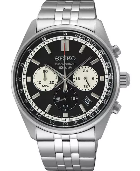 Seiko Presage Black Chronograph Men Watch 41.5mm