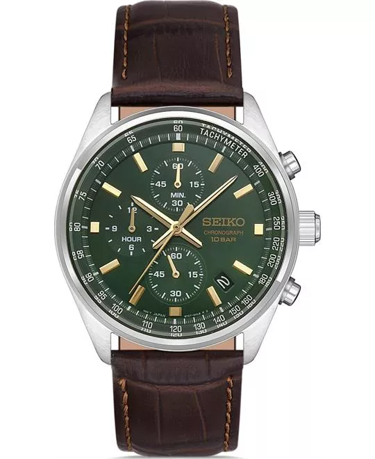 Seiko Presage Green Chronograph Watch 40mm