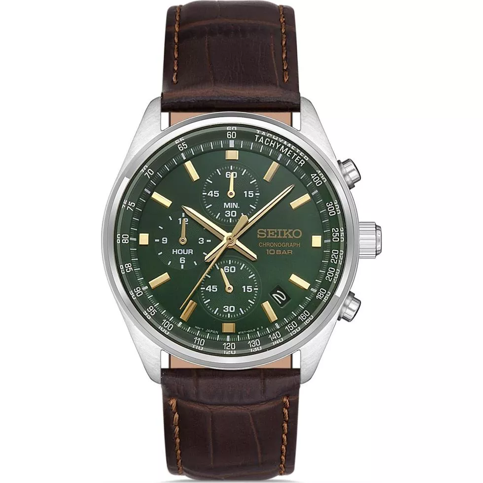 Seiko Presage Green Chronograph Watch 40mm