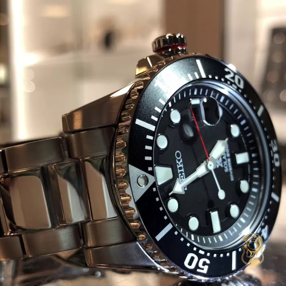 Seiko Prospex Black Dial Stainless Steel Watch 43.5mm