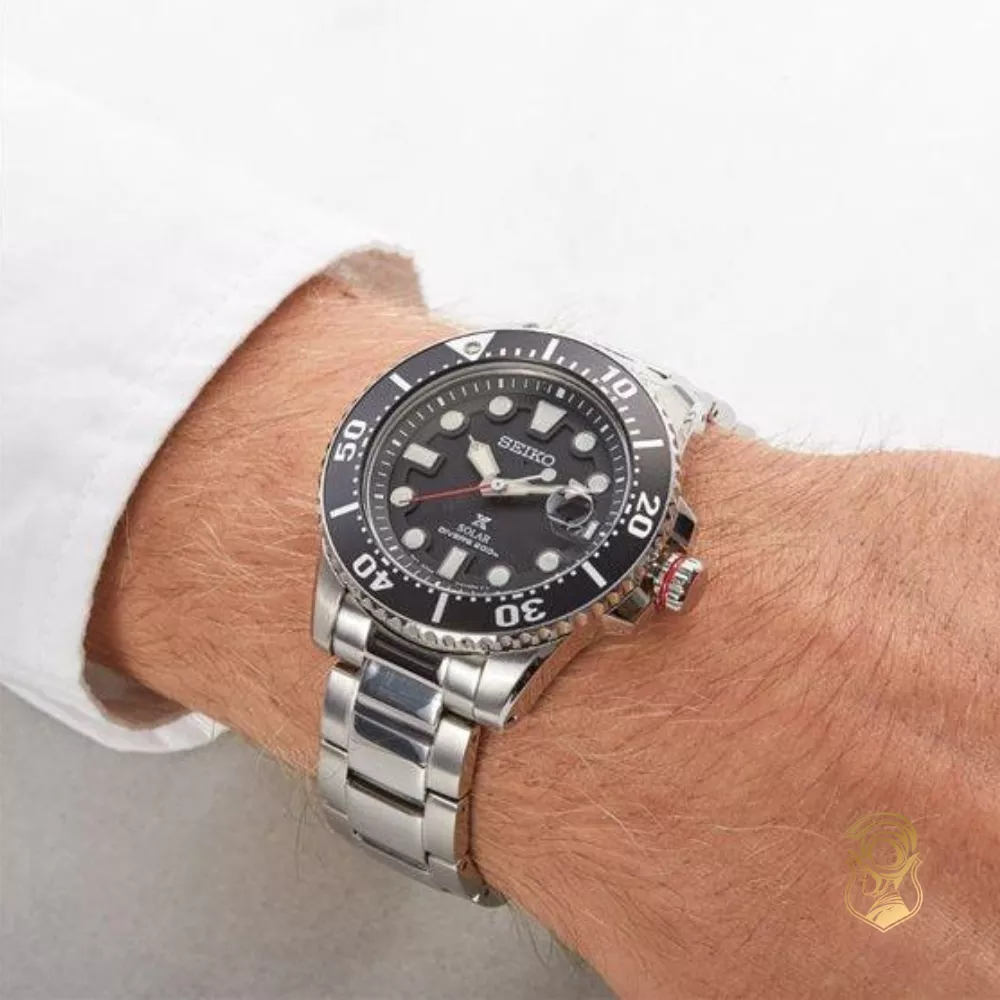 Seiko Prospex Black Dial Stainless Steel Watch 43.5mm