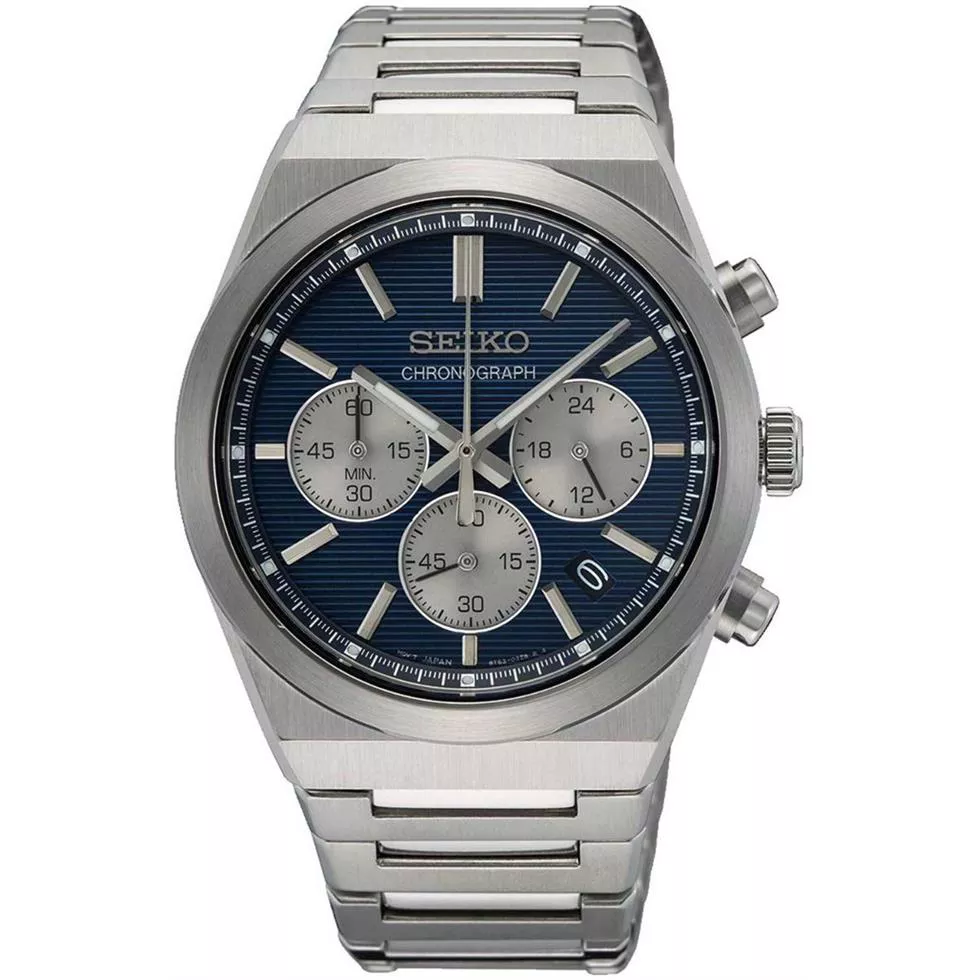 Seiko Sport Chronograph Quartz Blue Watch 40 mm