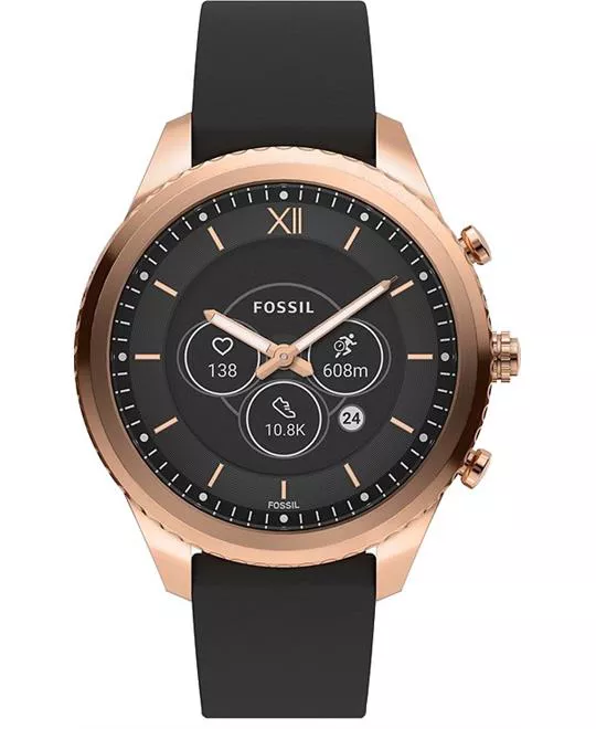 Stella Gen 6 Hybrid Smartwatch Black Leather Watch 41MM