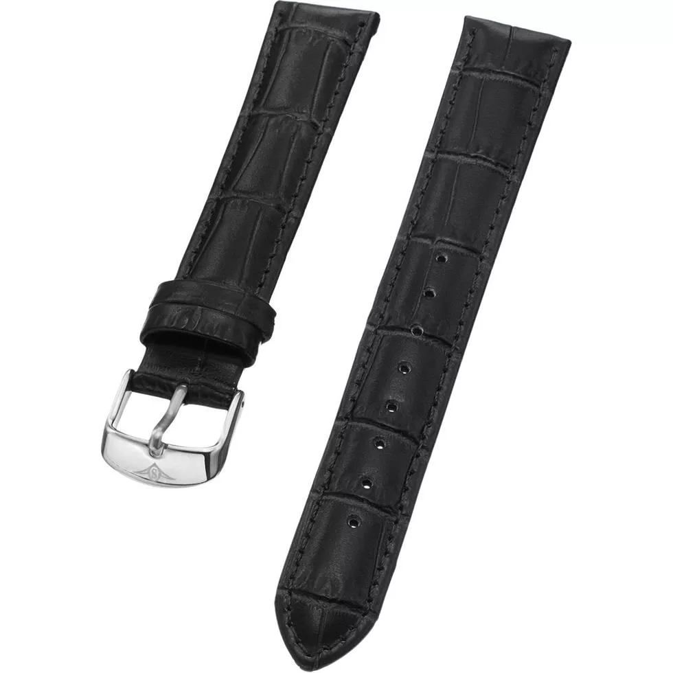 Stuhrling Original Ladies black leather strap 18mm 
