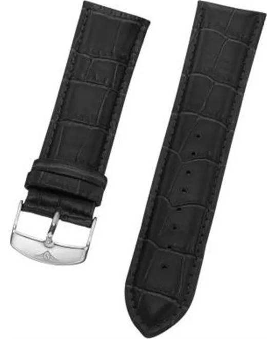 Stuhrling Original mens black leather strap 24mm 