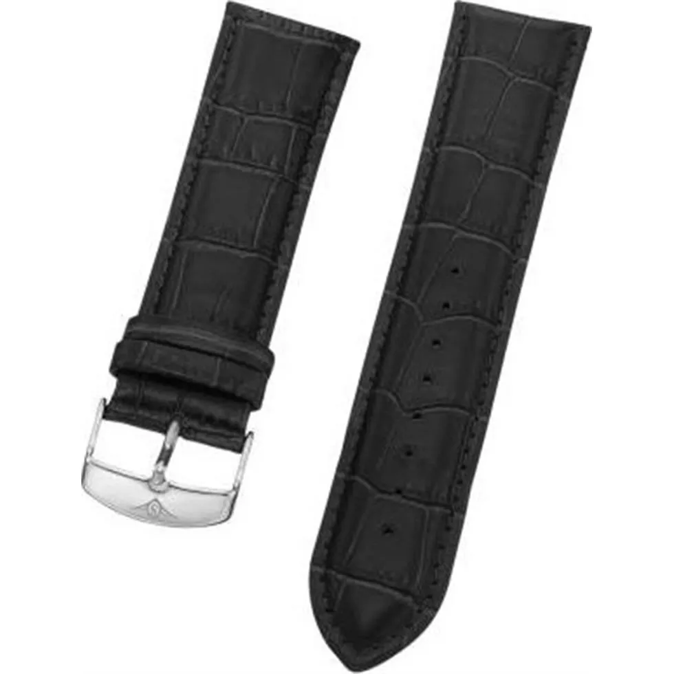 Stuhrling Original mens black leather strap 24mm 