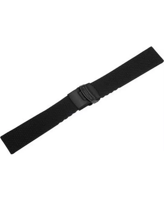 Stuhrling Original mens black rubber strap 22mm 