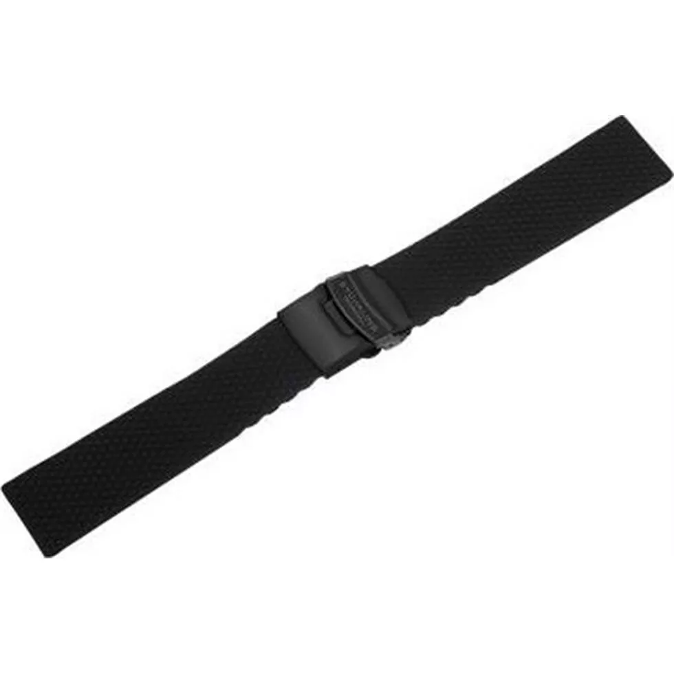 Stuhrling Original mens black rubber strap 22mm 