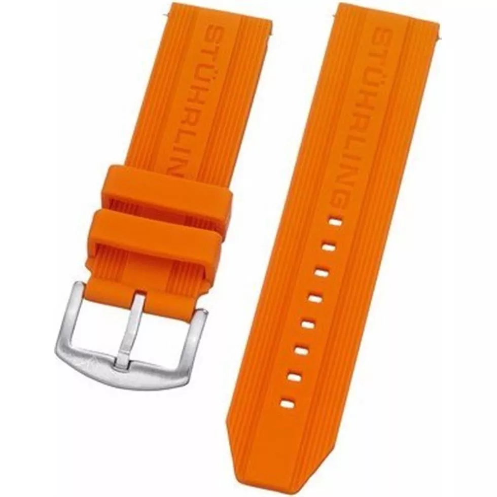 Stuhrling Original mens orange rubber strap 24mm 