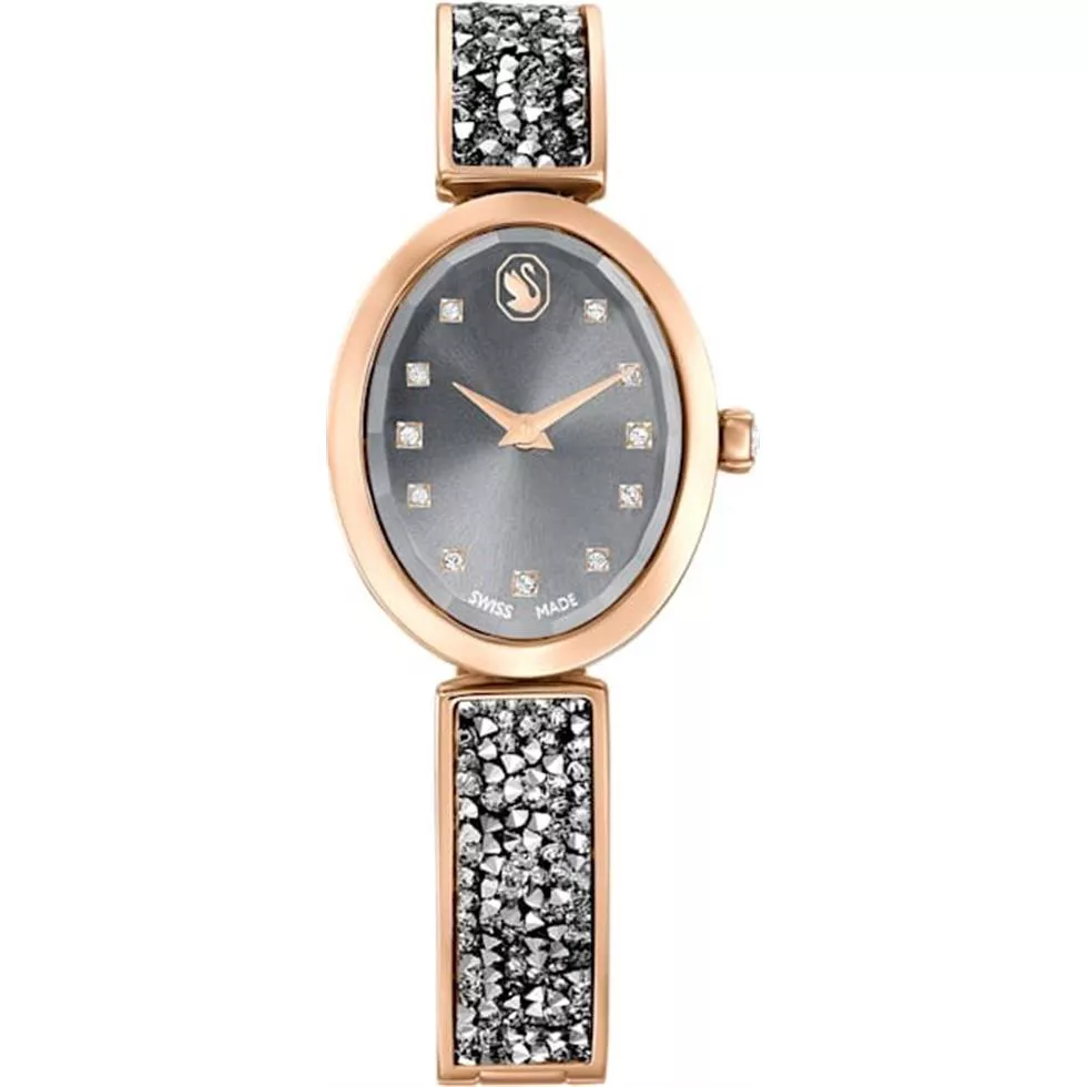 Swarovski Crystalline Glam Oval Black-Tone Watch 29mm