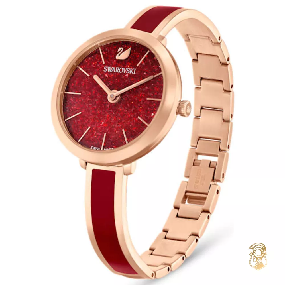 Swarovski Crystalline Glam Red-Tone Watch 34mm