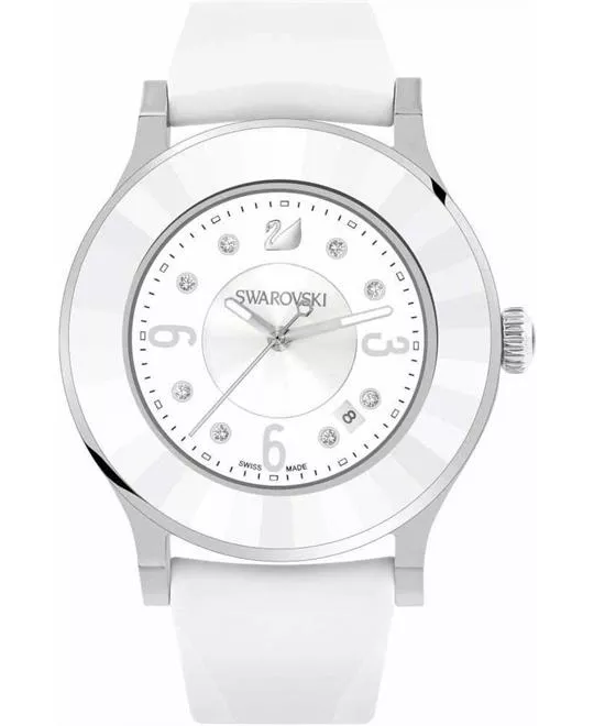Swarovski Octea Classica White Rubber Watch 39mm