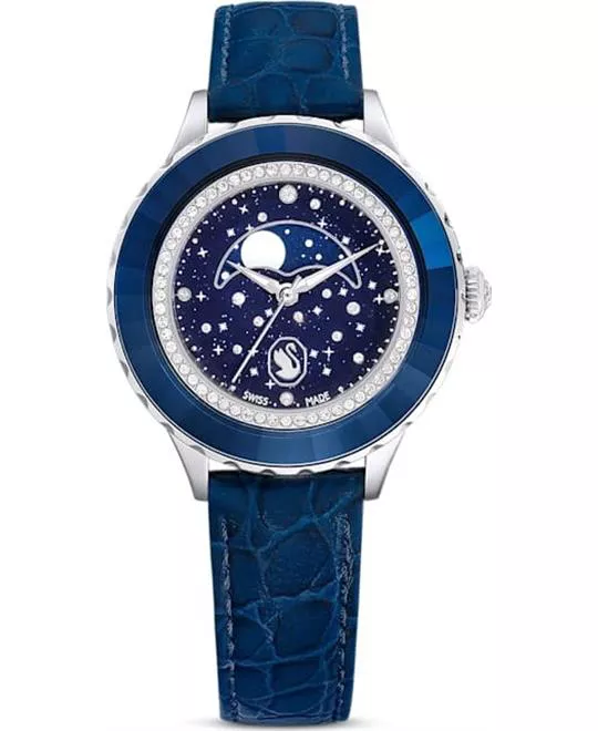 Swarovski Octea Moon Blue-Tone Watch 37mm