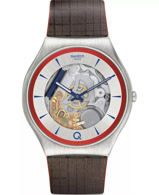 Swatch 2Q Quartz Silver and Red Dial 42MM