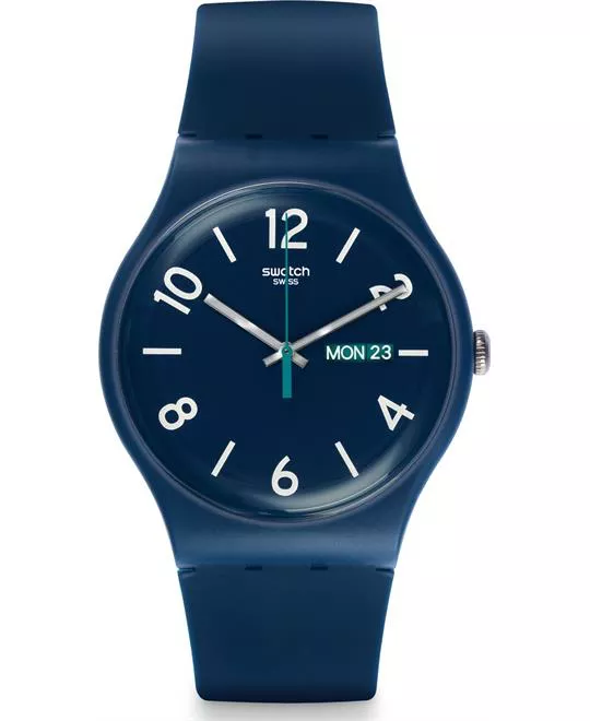Swatch Backup Blue Blue Silicone Unisex Watch 42mm