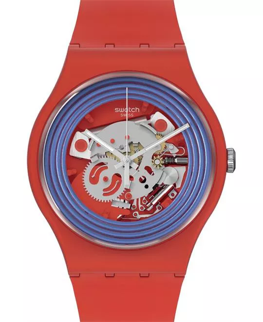 Swatch Blue Rings Red Watch 41MM
