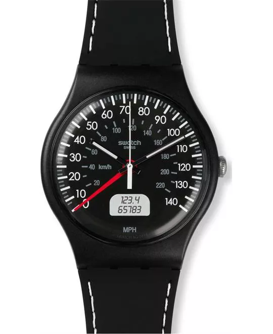 Swatch Brake Black Silicone Strap Watch 41mm