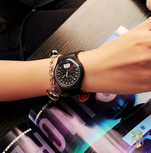 Swatch Brake Black Silicone Strap Watch 41mm