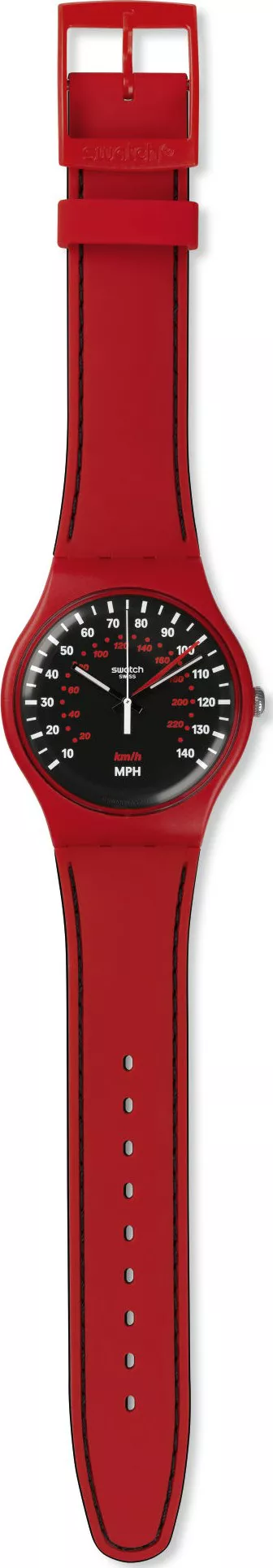 Swatch Brake Red Silicone Strap Watch 41mm