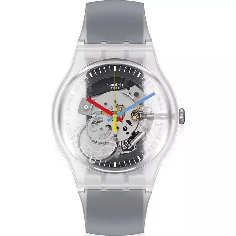 Swatch Clearly Black Striped Watch 41MM
