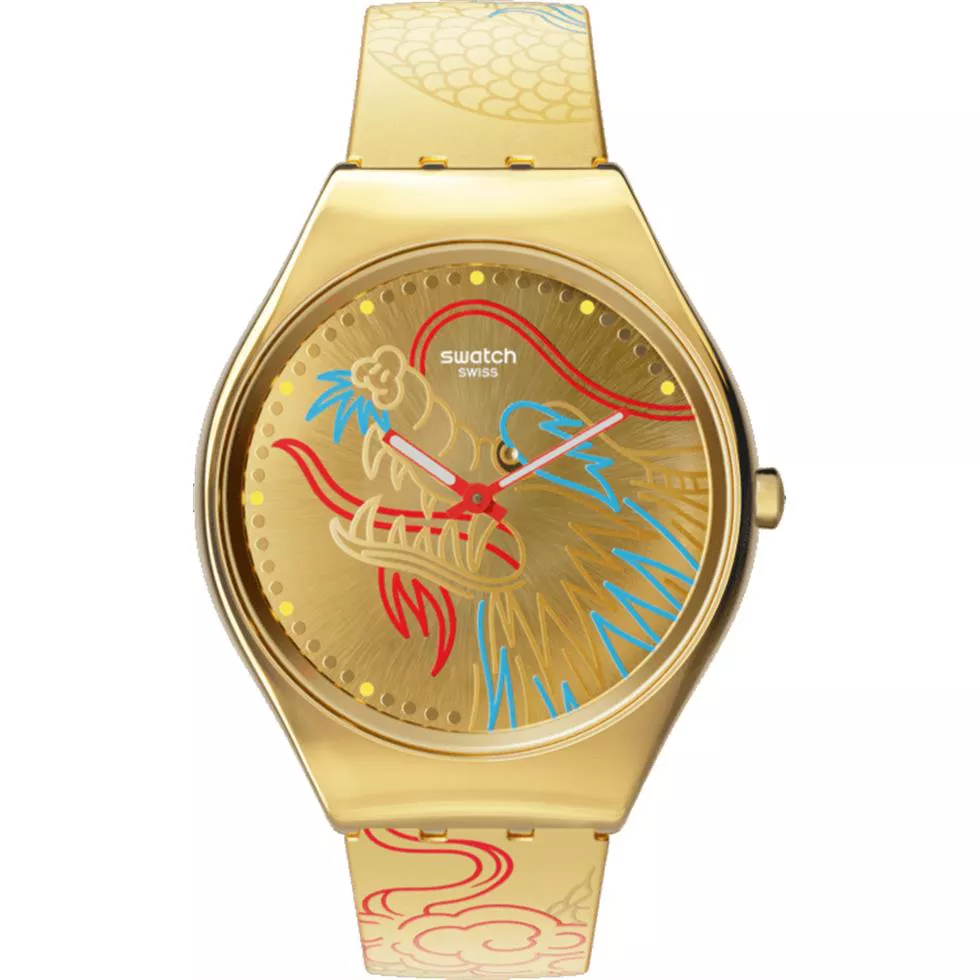 Swatch Dragon In Gold Watch 38MM