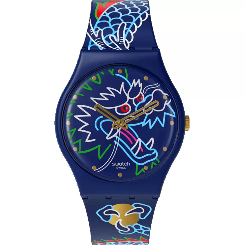 Swatch Dragon In Waves Watch 34MM