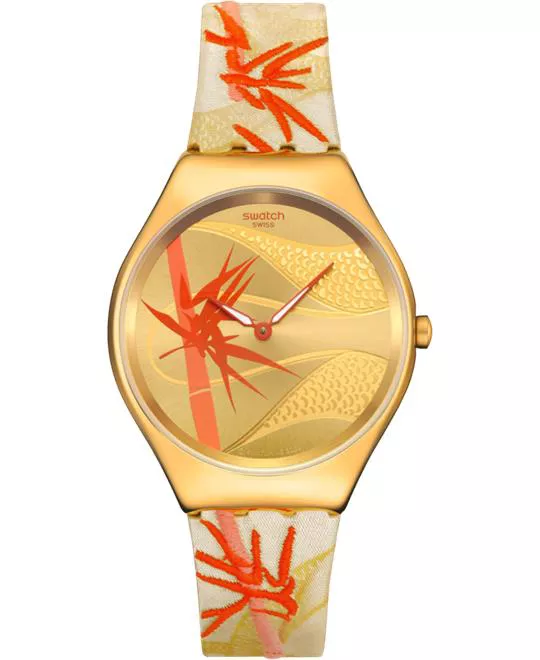 Swatch Golden Red Bamboo Watch 38mm