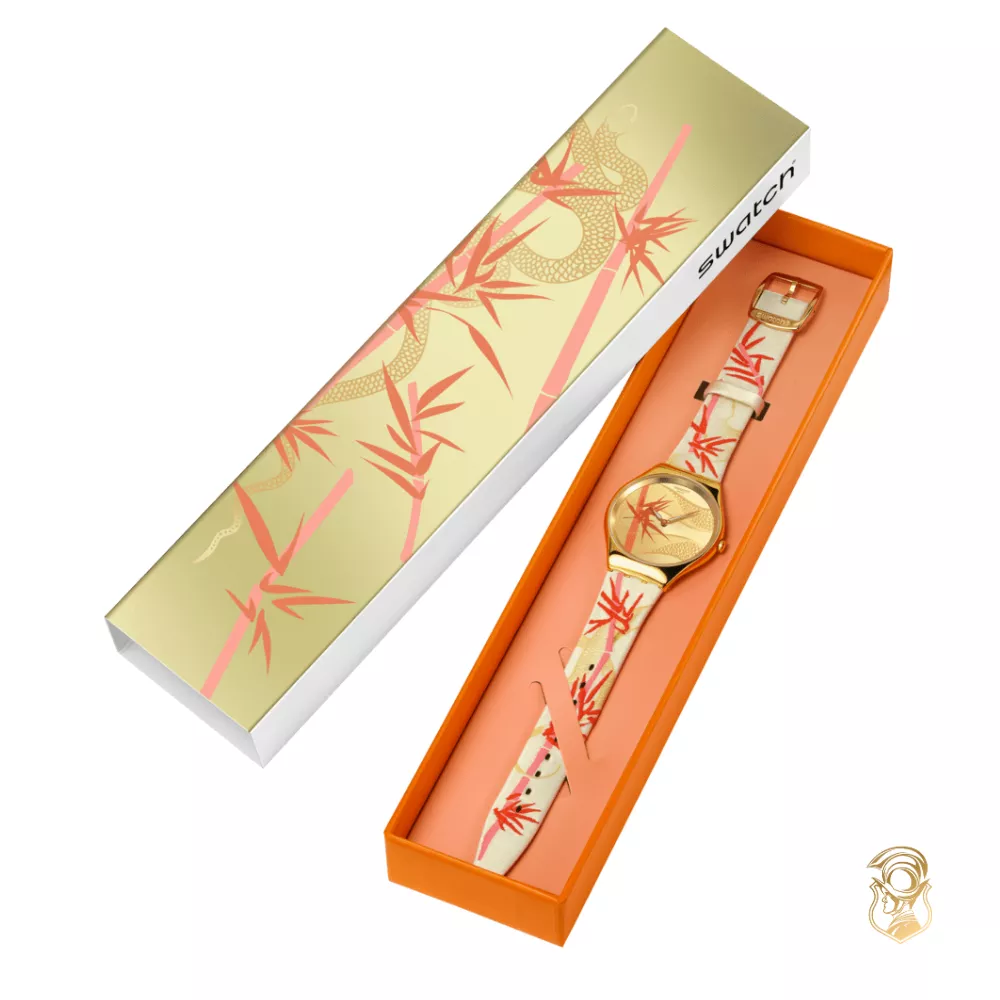 Swatch Golden Red Bamboo Watch 38mm