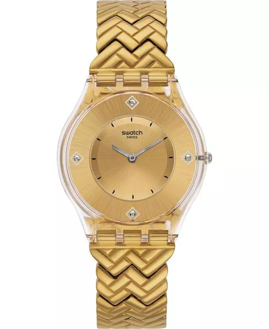 Swatch Golden Street Gold Steel Bracelet Watch 34mm