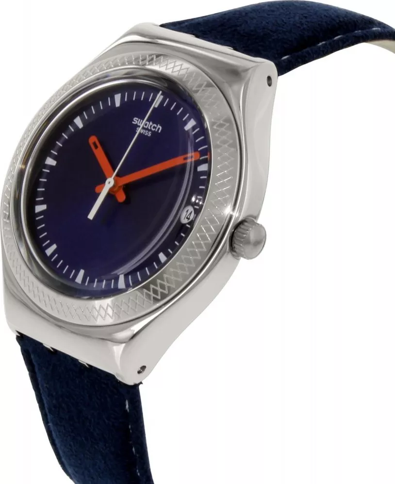 Swatch Irony Blue Leather Swiss Quartz Watch 37mm