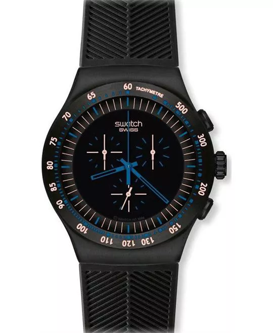Swatch Men's Black Dial Chronograph Watch 47MM