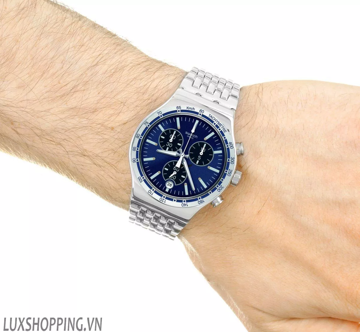 Swatch Men's Dress Silver Stainless-Steel Watch 43mm