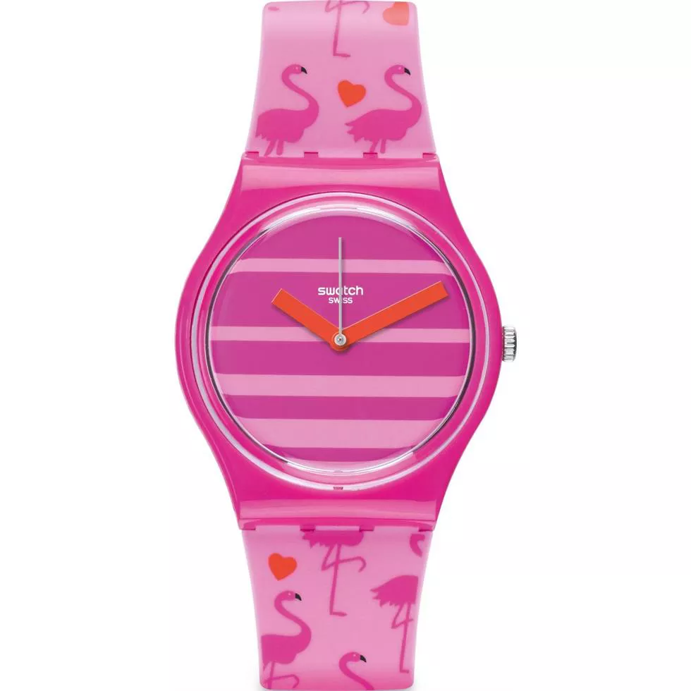SWATCH Miami Peach Pink Unisex Watch 34mm 