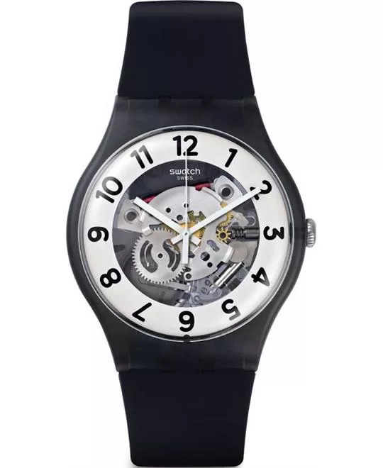 Swatch Originals Skeletor Black Silicone Strap Watch 41mm