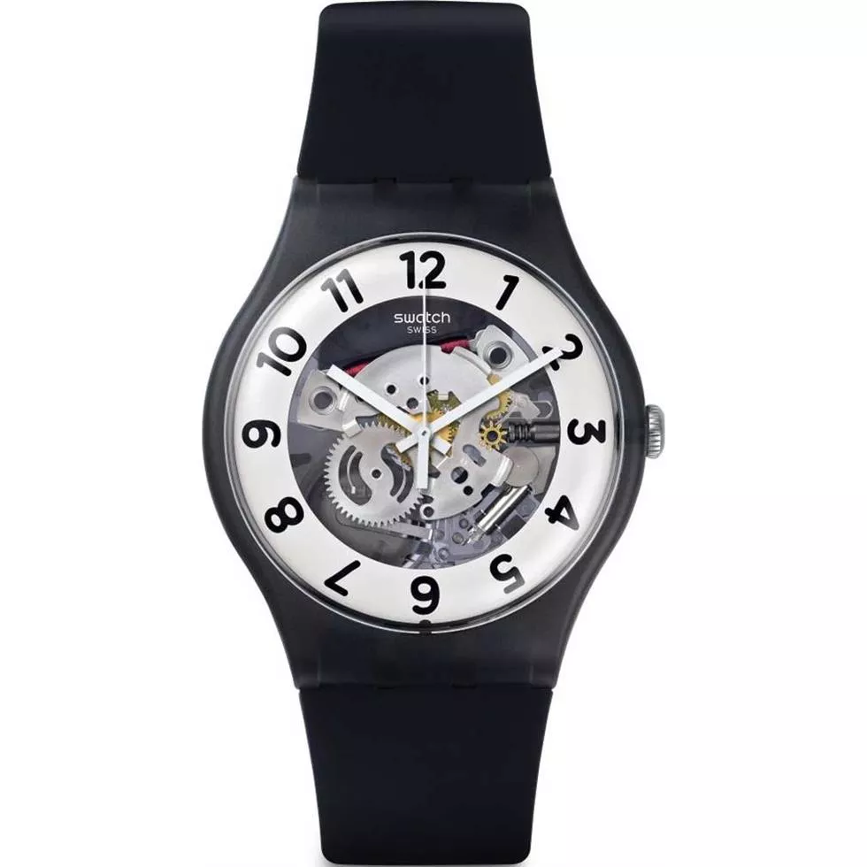 Swatch Originals Skeletor Black Silicone Strap Watch 41mm